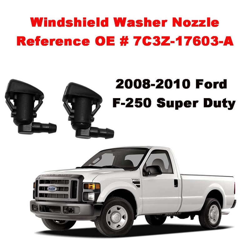 ZHPTAM ZHParty 7C3Z-17603-A Wiper Spray Nozzle for Super Duty 2011-2016, Windshield Washer Nozzle fits for Ford 2008 2009 2010 F250 F350 F450 F550, for Fiesta 2011-2015 - Replaces OEM # BE8Z-17603-A, 2 Pcs - Image 2